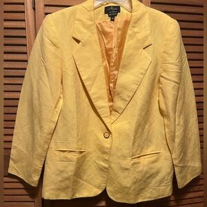 Vintage Alfani by Donny Brook Sunny Yellow Linen Blazer